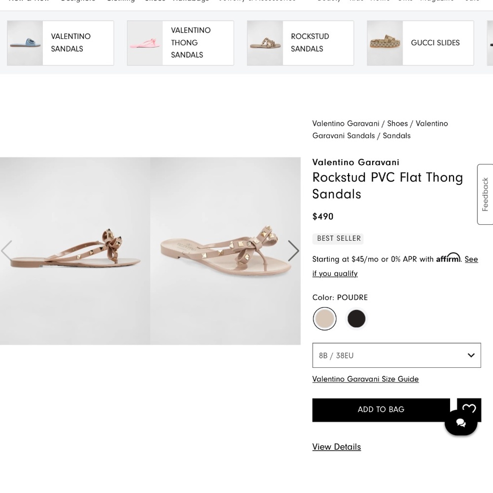 Valentino Garavani  Rockstud  PVC flat thong